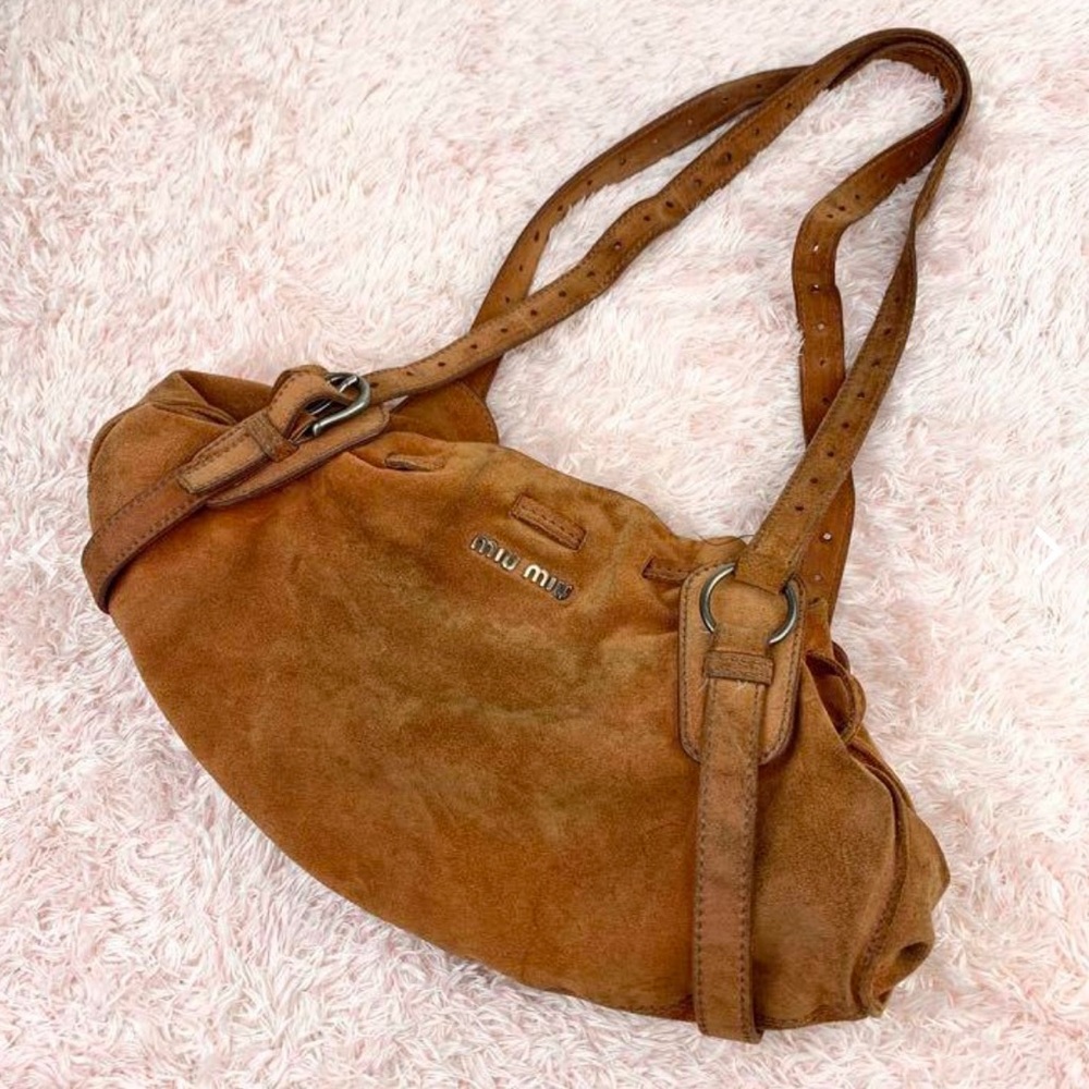 SOLD Miu Miu Brown Suede Shoulder Bag